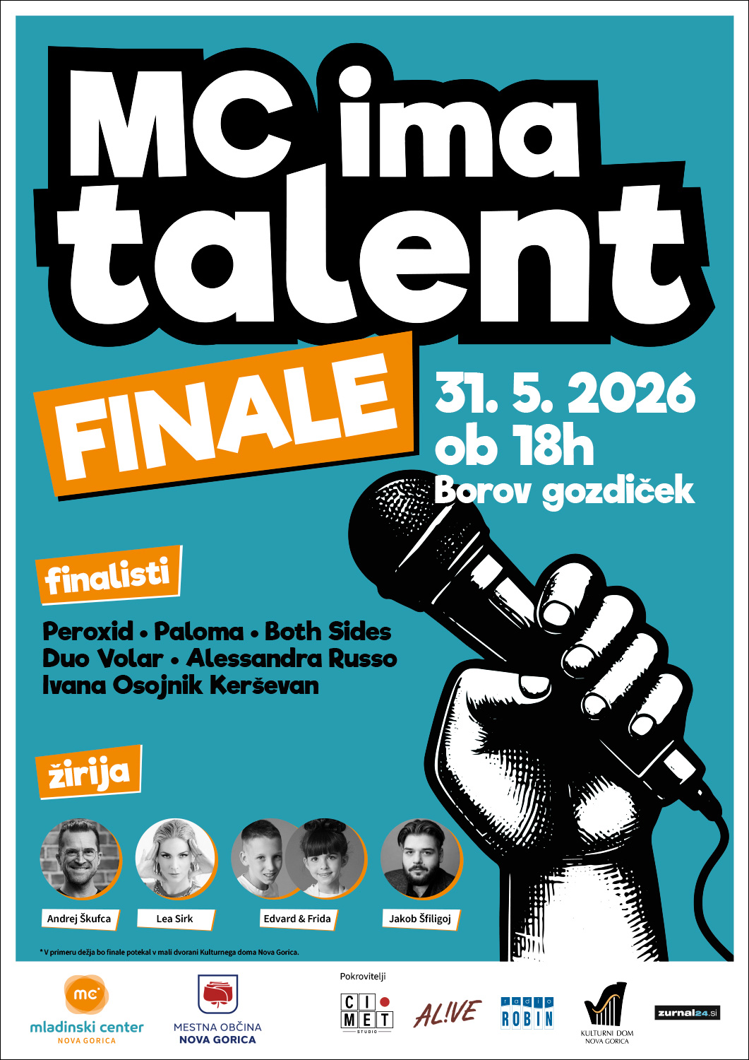 MC ima talent 2026 - plakat - finale - Borov gozdiček, Nova Gorica